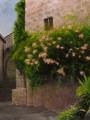 Summer Garden in the Medieval Village of Peralada Spain 18X24